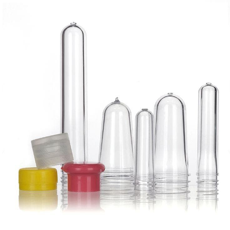 PET preforms with coloured closures