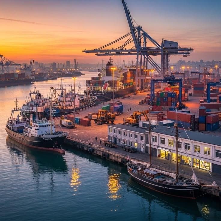 International container port supporting global trade
